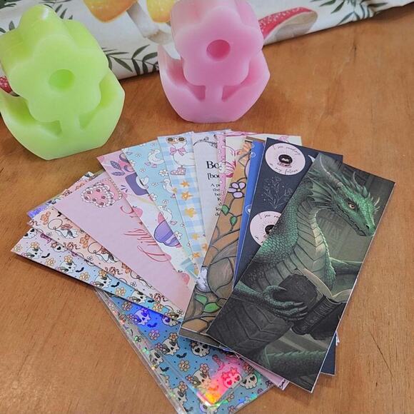 Book Dragon Fantasy Bookmark Mystical Creature Matte or Holographic Bookish Gift - Picture 5 of 5